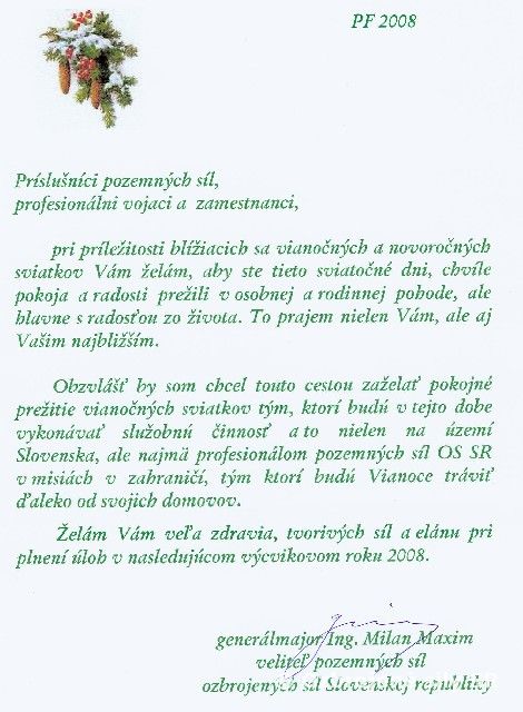 Blahoželanie k Vianociam