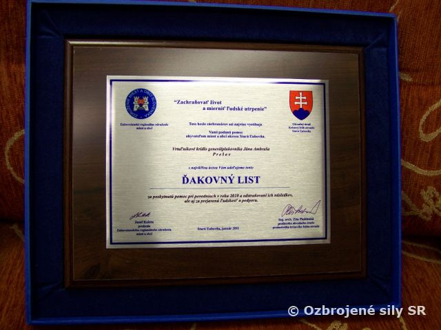 Poďakovanie prešovským vrtuľníkárom