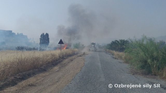 Slovenskí ženisti UNFICYP zasahovali pri požiari