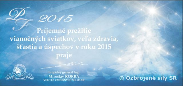 Vianočný pozdrav veliteľa vzdušných síl
