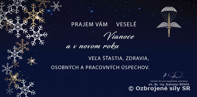 prianie veliteľa Síl pre špeciálne operácie k sviatkom