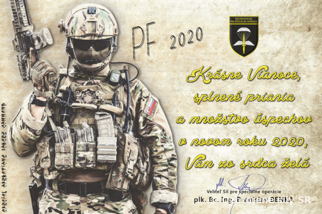 prianie veliteľa Síl pre špeciálne operácie ku sviatkom