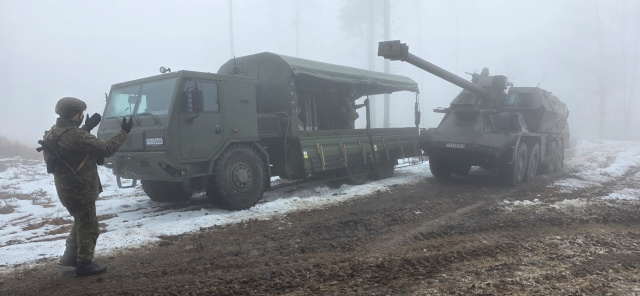 Odborno-taktická príprava 1. palebnej batérie 21. samohybného delostreleckého oddielu Michalovce.